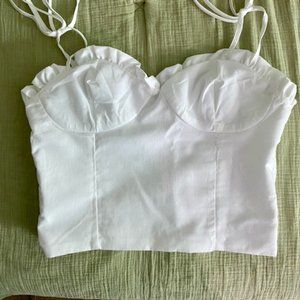 White Cropped Corset Top